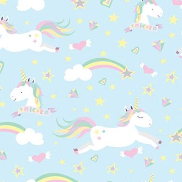 Imagem de Papel de Parede Unicórnios na Nuvens 57x270cm