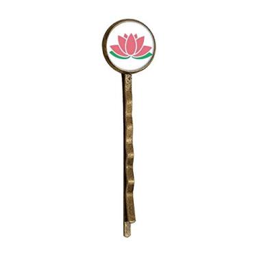 Imagem de Flower Plant Plant Lotus Leaf Lotus Flower Retro Metal Hair Bobby Pin Headwear