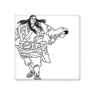 Imagem de Obra-prima O romance boneco chinês Wusong azulejo de cerâmica brilhante decalque pedra adornada tijolo vitrificado