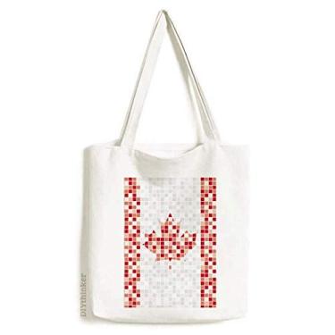 Imagem de Bolsa de lona com a bandeira nacional do Canadá, folha de bordo, bolsa de compras, bolsa casual
