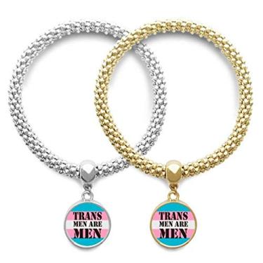Imagem de DIYthinker Pulseira Trans Man Support LGBT Transgênero Lover bracelete pingente joia corrente para casal presente