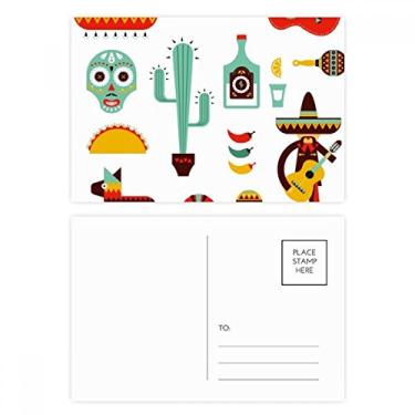 Imagem de Sombrero Tequila Guitar Chili Mexico Elment conjunto de cartão postal aniversário correspondência cartão de agradecimento