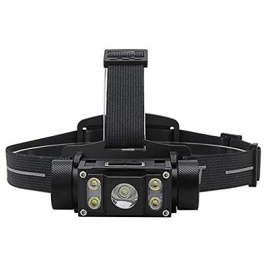 Imagem de N/H B50 farol de LED XM-L2 1200LM funciona com ímã recarregável ultra brilhante lanterna lanterna lanterna para acampamento, caminhada, trabalho, caça, jogging, acessórios ao ar livre noite