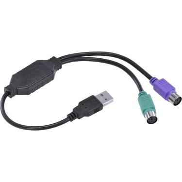 Imagem de Cabo Adaptador PS2 Femea X USB Macho 30 CM - USBPS-2