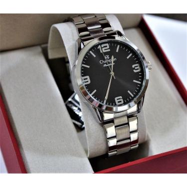 Imagem de Relogio Champion Feminino Prateado Visor Preto Cn29893t