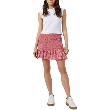 Imagem de French Connection Minissaia evasê Elao Popeline, Hibisco Multi, Medium Short