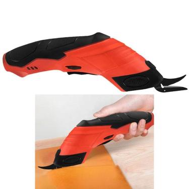 Imagem de Tesoura Eletrica Sem Fio Manual Corta Pano Papel Tecido Papelao Costura Diy Artesanato