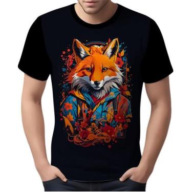 Imagem de Camisa Camiseta Animais Raposa Laranja Arte Oriental Hd 2 - Enjoy Shop