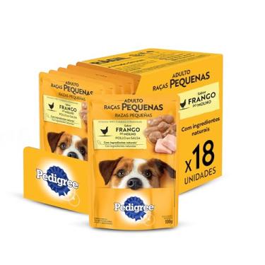 Imagem de Pack Ração Úmida Pedigree para Cães Adultos de Raças Pequenas, Sachê Frango ao Molho, 100g - 18 unidades