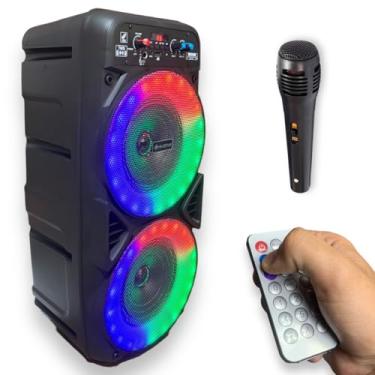 Imagem de Caixa De Som Amplificada Painel LED RGB Bluetooth Cartão SD USB Radio Fm TWS 400W