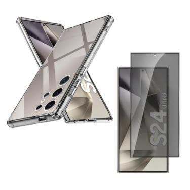 Imagem de Capa Capinha Anti Impacto + Película Privacidade Compatível Com Samsung Galaxy S24 Ultra 5G - (Hard Glass Store)