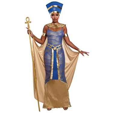 Imagem de Dreamgirl Vestido de fantasia Nefertiti metálico luxuoso, Azul/dourado, Small