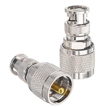 Imagem de BOOBRIE Conector coaxial BNC UHF PL259 UHF macho para conector coaxial BNC macho adaptador coaxial de baixa perda para antenas RF/dispositivos LAN sem fio/cabo coaxial/rádios Wi-Fi pacote com 2