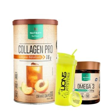 Imagem de Collagen Pro Chá Mate com Pêssego Nutrify 450g + Ômega 3 1360mg 60 Cápsulas - Nutrify
