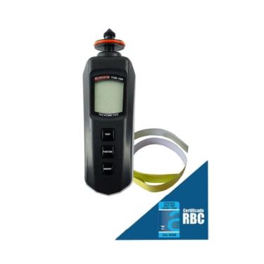 Imagem de Tacômetro Digital Faixa Contato 0,5 A 19999 E Óptico 5 A 99999 Rs-232 Tdr-100 Portátil Instrutherm Com Certificado Rbc