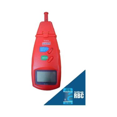 Imagem de Tacômetro Digital Laser Faixa 0,5 A 19999 E Óptico 1,5 A 99999 Rpm Td-813 Portátil Instrutherm Com Certificado Rbc