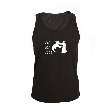 Imagem de Regata Masculina Algodão Aikido 3 Estampada Verão Moderna