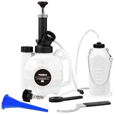 Imagem de PESIKO Kit de sangria manual de fluido de freio 4L para uma pessoa com garrafa de sangria de freio de 1L, bomba manual de sangria de pressão de freio para a maioria dos sangridores de cilindro mestre