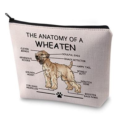 Imagem de LEVLO Funny Wheaten Terrier Lovers Gifts The Anatomy of A Wheaten Clever Minds Cosmetic Bags Wheaten Veterinary Mom Travel Toiletry Bags (Wheaten)