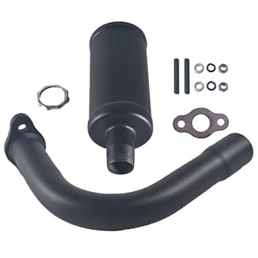 Imagem de jtfrkope Novo kit de tubo de silenciador de escape e porca de vedação para 2 tempos 49cc 60cc 66cc 80cc motores a gás motorizado bicicleta motos preto