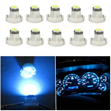 Imagem de WLJH 10x Ice Blue T3 Neo Wedge Led 3030 SMD Chip 8 mm Base Car Dash Instrumento Lâmpada Relógio Verificar Transmissão Motor Apertar Cinto de Segurança Hi-Beam Freio de Estacionamento Luzes Indicadoras