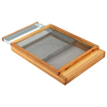 Imagem de Honey Lake Placa inferior de colmeia Langstorth mergulhada em 100% cera de abelha com redutor de entrada, quadro inferior com tela 10 quadros com madeira maciça