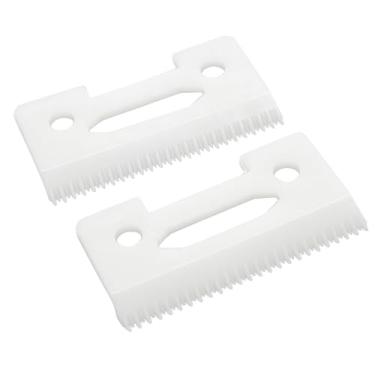 Imagem de Conjunto de lâminas de substituição profissional de 2 furos Stagger Tooth #2161, compatível com Wahl 5 Star Series Cordless Magic Clip Hair Clipper (branco)