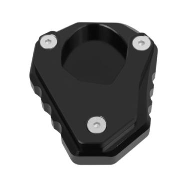 Imagem de HAONEL Almofada de extensão de suporte de motocicleta de substituição para Ninja 400 Z400 2018-2023 CNC alumínio vermelho suporte lateral pé ampliador pad (preto)