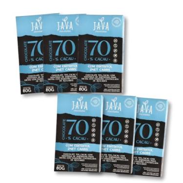 Imagem de Chocolate low carb 70% Cacau com ERITRITOL - 2NETCARBS - Pack com 6 unidades 65g cada