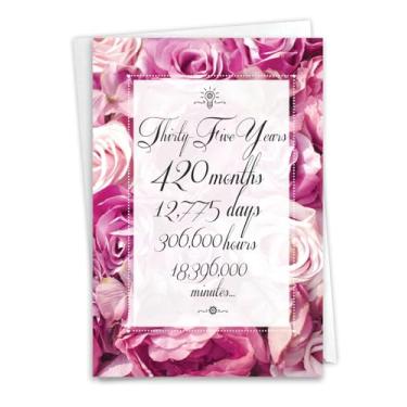 Imagem de NobleWorks Cartão comemorativo de 35º aniversário de trabalho (colega de trabalho) com envelope de 12 x 18 cm (1 cartão) Contagem de tempo de 35 anos C9438AWG