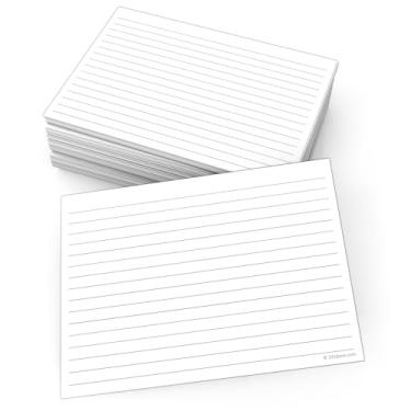 Imagem de 321Done Cartões grandes de índice, feitos nos EUA – tamanho jumbo 12 x 17 cm, pautados na faculdade, cartolina dupla face, cartolina grossa resistente, cartões simples com linhas, branco GG – conjunto