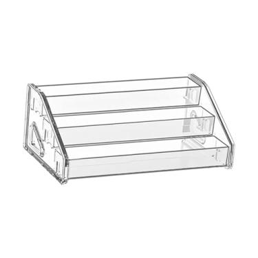 Imagem de Generic Suporte de rack de armazenamento acrílico suporte de esmalte de unhas rack de moedas de desafio para medalhas, emblemas, 3 níveis
