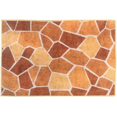 Imagem de Design geométrico, pedra rústica, tapete de área de veludo para sala de estar e quarto, tapete de entrada, bege