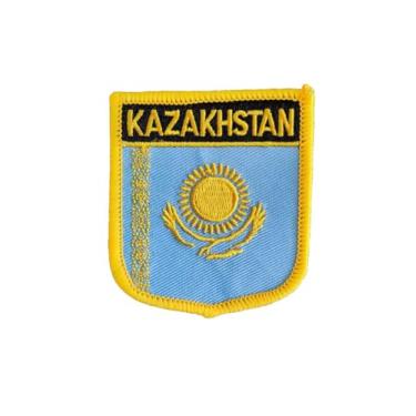 Imagem de Ruoming 1 PÇ Patch de bandeira do Cazaquistão com ferro ou costurado bordado tático militar nacional do Cazaquistão (Cazaquistão)