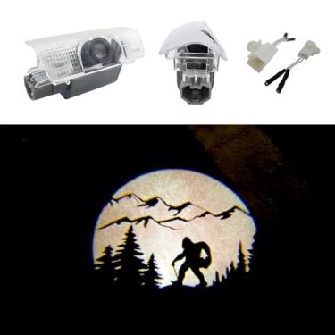 Imagem de 2 peças de luzes com logotipo de porta de carro compatíveis com 4Runner Tundra Sequoia Land Cruiser Venza, acessórios, cortesia do projetor, luz de poça a laser, luzes de sombra fantasma (montanha,