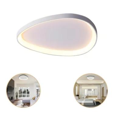 Imagem de Lustre Plafon Seixos Led 3000k Moderno Branco 28w Bivolt 110V/220VLustre Plafon Seixos Led 3000k Moderno Branco 28w Bivolt 110V/220V