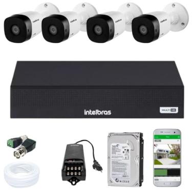 Imagem de Jogo Monitoramento Kit 4 Câmeras Intelbras Dvr Mhdx 4 Canais