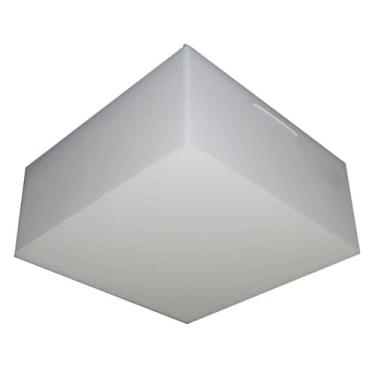 Imagem de Plafon de Sobrepor Quadrado Tualux Valencia Branco para 01 Lâmpada Eletrônica E-27-18X18 cm, Pequeno