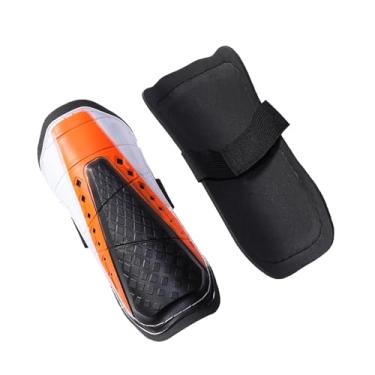 Imagem de Vaveren Caneleiras de futebol Protetor de perna Esquerda e direita Treinamento de futebol Almofada de EVA Caneleiras Protetoras de perna Equipamento de, Laranja 20 Cm