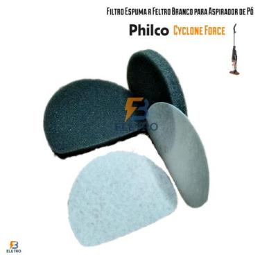 Imagem de Kit 2 Filtros Permanente e Espuma Grossa Filtrante Aspirador de Pó Phi
