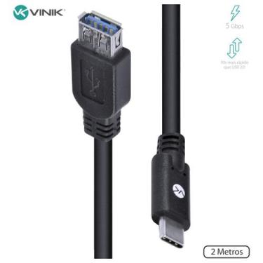 Imagem de Cabo USB Tipo C para Extensor USB a Femea V3.2 GEN1 5GBPS 2 Metros - C
