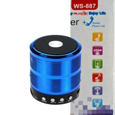 Imagem de Caixa De Som Ws887 Com Bluetooth Fm Micro Sd Aux - ELLO, AZUL