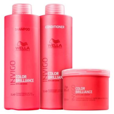 Imagem de Kit Shampoo, Condicionador e Máscara Brilliance  - Wella - Wella Profe