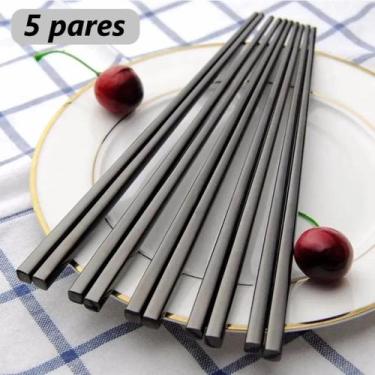 Imagem de Conjunto de 5 de Hashi 24cm Reutilizável Comida Japonesa Palitinho - W