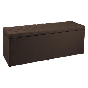 Imagem de Calçadeira Recamier Baú King 1,95m Madrid Suede - Pallazio, Marrom