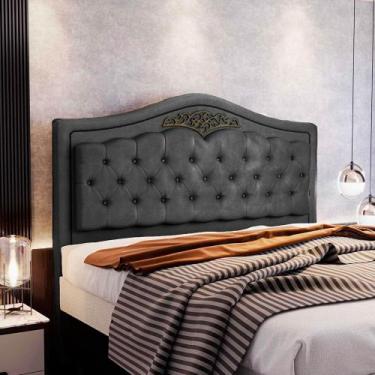 Imagem de Cabeceira Holanda 1,40 M Casal com Design Retro Speciale Home, Chumbo