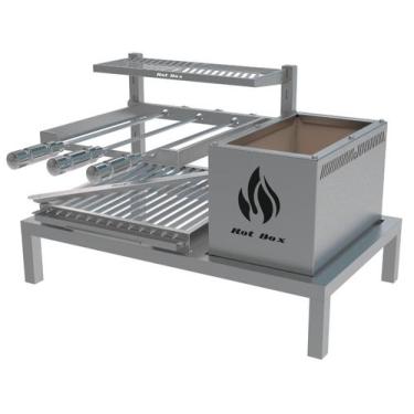 Imagem de Churrasqueira Parrilla Argentina Com Espetos Para Alvenaria 74x45cm - 