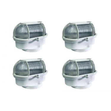 Imagem de Kit C/4 - Luminaria Tartaruga Pvc Shintech Branca Com Vid...