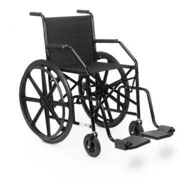 Imagem de Cadeira De Rodas Cds101 Nylon Preta Dobrável Pneu Antifuro Cor Preto -
