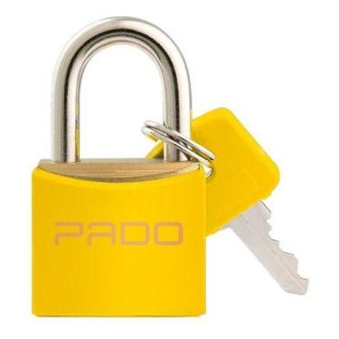 Imagem de Cadeado Pado AMARELO Latão Maciço Haste Aço Com Capa - 25mm